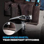 Ox Pro Drywall Tool Belt - 22-Pocket Leather Tool Belt Pouches - Belt (XL) Made of Oil-Tanned Leather with Double-Stitching and Steel Rivets - OX-P263806