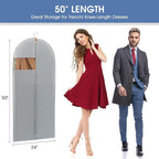50" Garment Bags for Hanging Clothes, Suit Bags for Closet Storage and Travel - Image 2