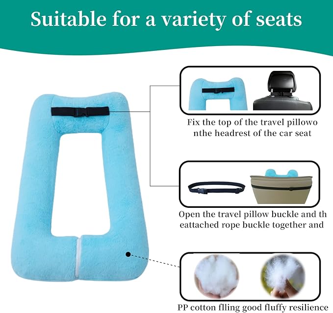 Travel Pillow Upgraded Version of Aircraft Travel Neck Pillow - Image 5