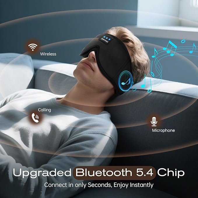 3D Sleep Mask with Bluetooth Headphones, Sleeping Headphones - Image 5
