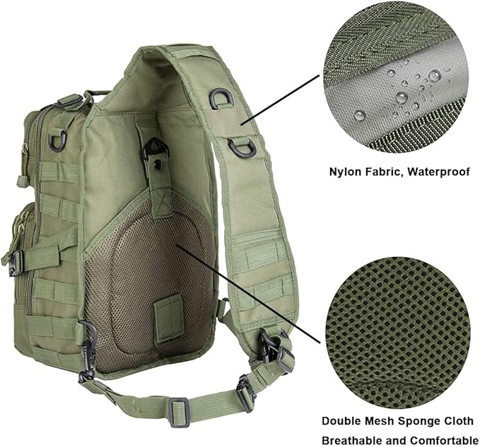 hopopower Tactical Sling Bag Pack Military Rover Shoulder Backpack EDC Assault - Image 3