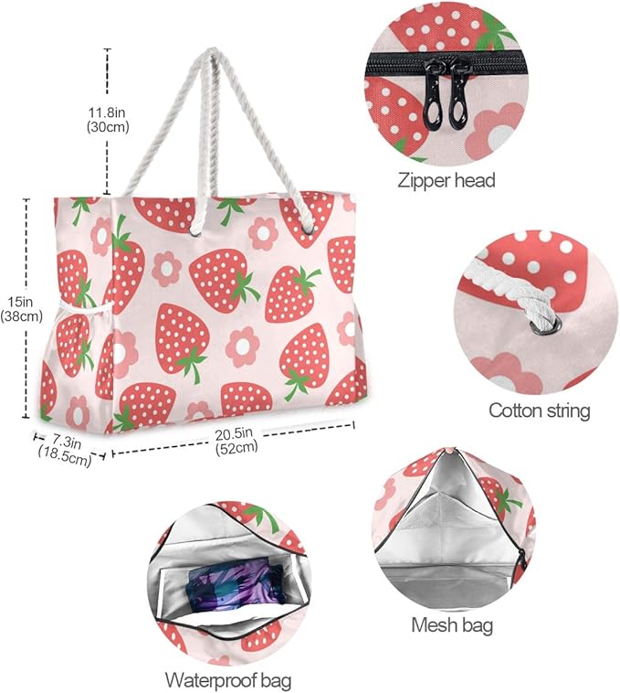 senya Large Beach Bags Totes Canvas Tote Shoulder Bag Soft Wave Water Resistant - Image 4