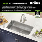 KRAUS Dex 33-inch Undermount 16 Gauge Stainless Steel Single Bowl Kitchen Sink - Image 3
