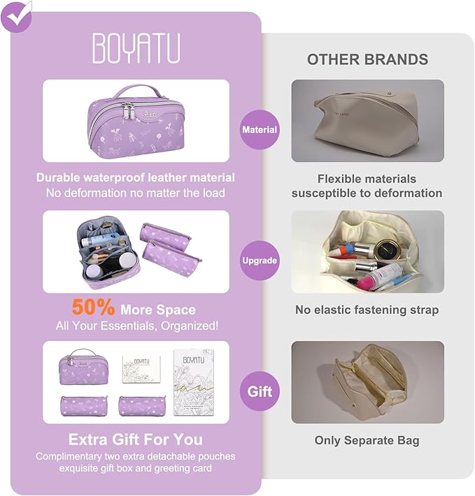 BOYATU Travel Makeup Bag Cosmetic Bags - Image 4