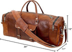 Leather Duffle Bag for Men Luggage Handmade Travel Bag Carry On Luggage - Image 9