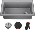 KRAUS Forteza 33-inch Drop In/Undermount Single Bowl Granite Kitchen Sink in by KRAUS