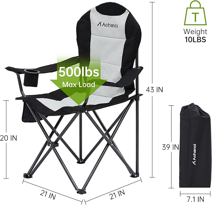 Camping Chairs for Heavy People, Folding Chairs for Outside Outdoor Folding - Image 3