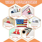 Cosmetic Bags Travel Makeup Toilet Case Waterproof Pouch for Women Girls 6.7X9.45inches - The Frayed Stars And Stripes