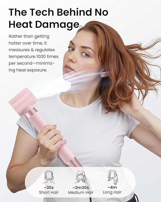 MESCOMB 5 in 1 Hot Air Styler Wrap - High-Speed Hair Dryer, Volumizing Brush with Auto Curlers, Fast Drying & Frizz-Free Styling Straightening, No Heat Damage, Includes Travel Bag, Gift for Women