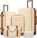 LARVENDER Luggage Sets 5 Piece Hardside Expandable Suitcase by LARVENDER