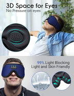 LC-dolida Sleep Headphones, Sleep Mask Bluetooth Wireless Music Eye Mask - Image 4