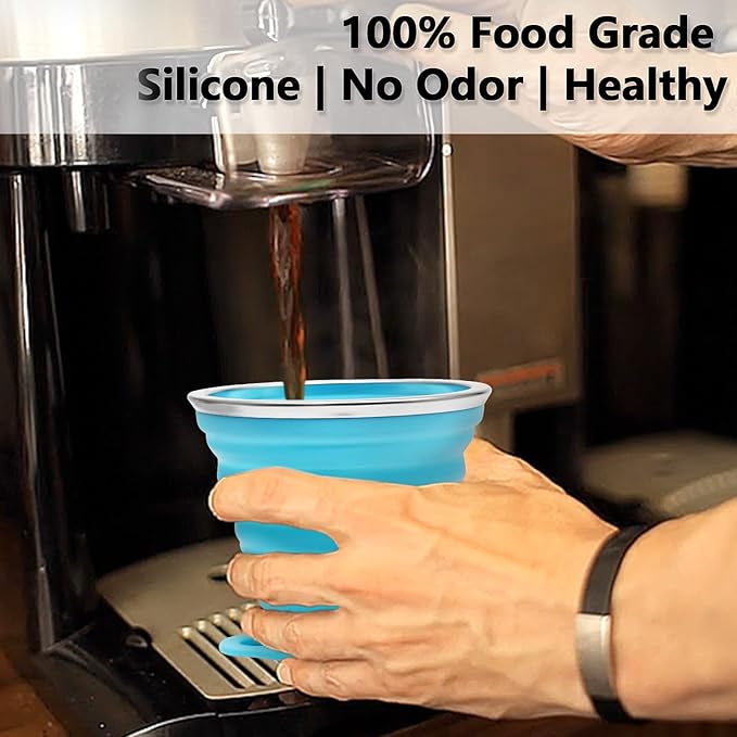 Litoexpe 4 Pack Silicone Collapsible Travel Cup Portable Folding Camping Cup - Image 5