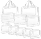 TISRATOK 10 PCS Clear Travel Makeup Toiletry Bag, Plastic PVC Cosmetic TSA by TISRATOK