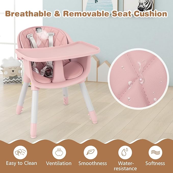 BABY JOY High Chair, 5 in 1 Convertible Highchair - Image 7