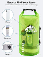 HEETA Dry Bag Waterproof for Women Men, 5L/10L/20L/30L/40L Roll Top Lightweight - Image 7