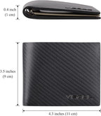 VISOUL Mens Carbon Fiber Leather Bifold Wallet - Image 4