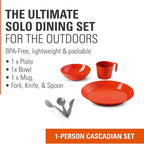 GSI Outdoors Cascadian 1 Person Table Set I 6-Piece Camping, Backpacking Mess - Image 2