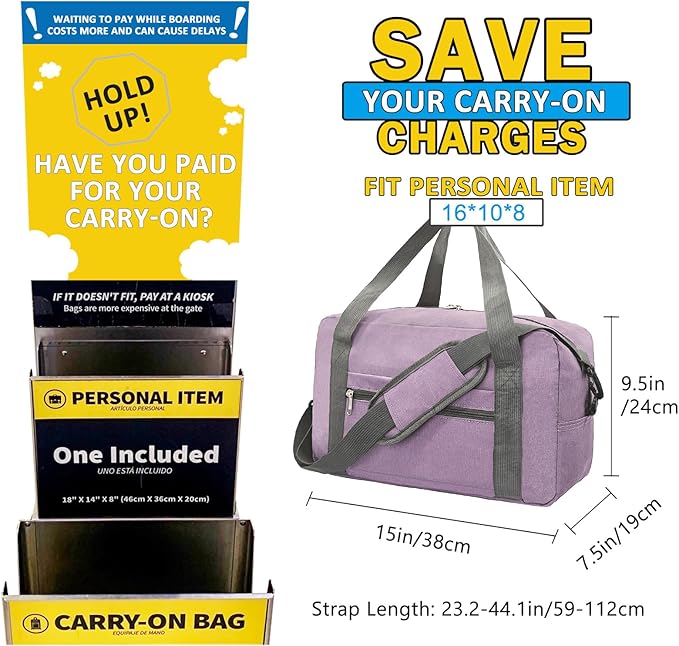 15 Inch Small Carry On Bags for Airplanes Spirit Airlines Personal Item Bag - Image 3