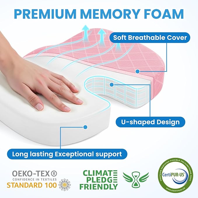 TushGuard Office/Car Seat Cushion, Non-Slip Sciatica & Back Coccyx Tailbone - Image 3