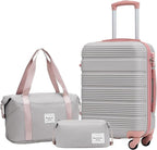 LONG VACATION 3 Piece Carry On Luggage 20 Inch Suitcase by LONG+VACATION