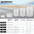 Romswi Suitcase Set with TSA Lock Cup Holder, Hardside Spinner Suitcase with - Image 9