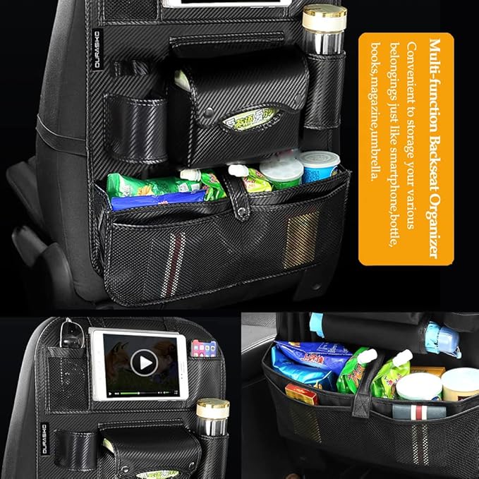 Car Backseat Organizer with Foldable Table Tray, Car Storage Organizer with - Image 2
