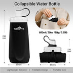 Collapsible Water Bottles, 20oz Reusable Silicone Foldable Water Bottle - Image 2