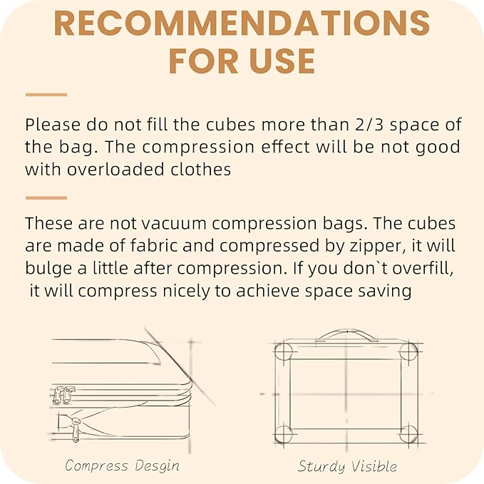 8 Set/6 Set/4 Set Compression Packing Cubes - Image 8