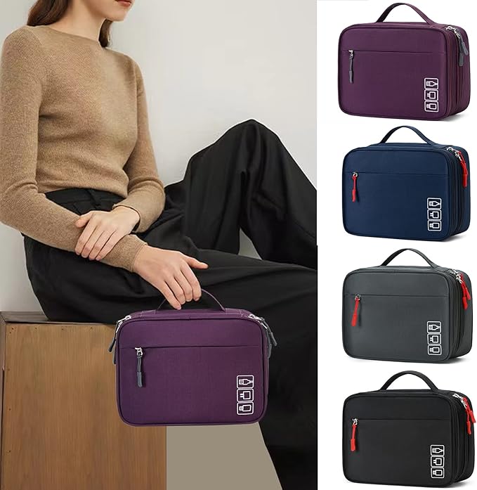 MIRLEWAIY Electronic Organizer Accessory Tech Pouch Water-resistent Travel - Image 2