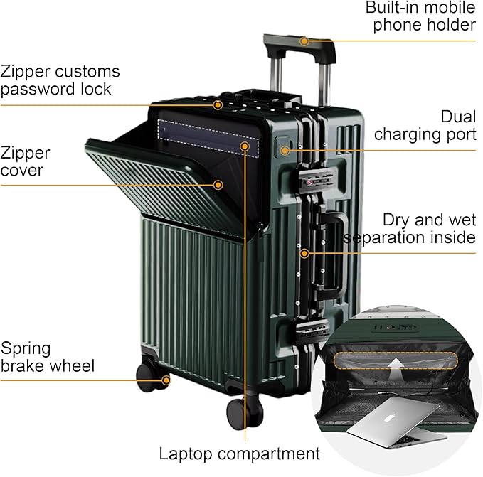 2-Piece Hardshell Zipperless Luggage Set, 20/26" Aluminum Frame Hardshell - Image 3