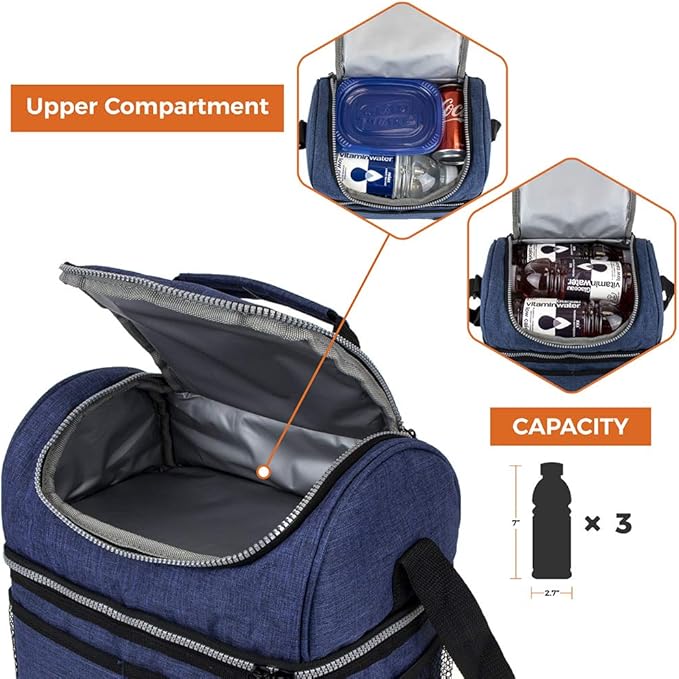 OPUX Lunch Box For Men Women, Insulated Large Lunch Bag Adult Work, Double - Image 8