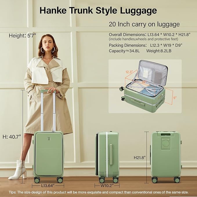 Hanke 20 Inch Carry On Luggage - Image 2