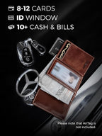 LORZOR Wallet for Men with Metal Card Holder, Pop Up Wallet, Finest Full Grain - Image 5