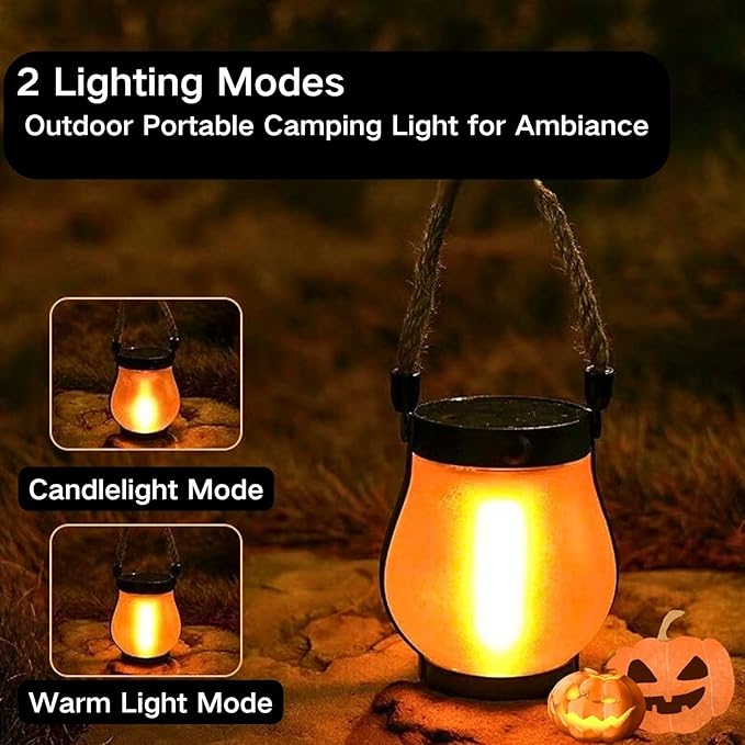 Solar Lantern Outdoor Lights, Flickering LED - Image 7