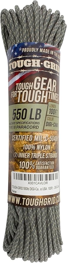 TOUGH-GRID 550 Paracord Rope Nylon Parachute Cord, Made in USA Survival Kit - Image 3