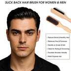 Boar Bristle Slick Back Hair Brush & Wax Stick Set for Smooth Flyaways, Frizz, Sleek, Ponytail, Buns & Baby Hairs, Professional Styling Accessories for Women Men Girls & Kids