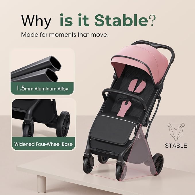newyoo Baby Travel Stroller, Compact & Airplane-Friendly, Lightweight - Image 4