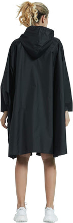 Rain Poncho Jacket Coat Hooded Zipper Style - Image 6