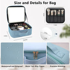 Travel Makeup Bag with LED Mirror and 10x magnifying glass with 3 Lighted - Image 5