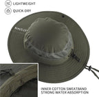 Home Prefer UPF50+ Mens Sun Hat Wide Brim Womens UV Protection Beach Bucket Hat - Image 3