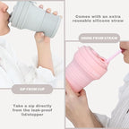 Collapsible Cup with Reusable Straw – 18 Oz, Portable Travel Mug, Leak-Proof - Image 3