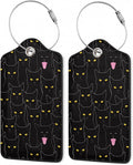 2Pcs Luggage Tag for Suitcase Black Cat Cute Suitcase Tag by Gearsly