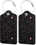 2Pcs Luggage Tag for Suitcase Black Cat Cute Suitcase Tag by Gearsly