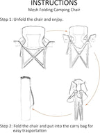 Padded Camping Chairs for Adults, Oversized Folding Outdoor Chairs, Weight - Image 7