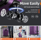 SHOWKOO Luggage Sets Expandable PC+ABS Durable Suitcase Sets Double Wheels TSA - Image 3