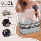 Hair Dryer Travel Carrying Case, Curling Iron Storage Bag, Slim Expandable Handheld Dual-Layer Travel Storage Bag for Dryer/Hair Tool Organizer/Style Organizer