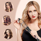 Thermal Brush 1 Inch Curling Iron Volumizing Heated Round Brush Ceramic Tourmaline Heated Hot, Multifunctional Styler Curling Wand (Rose Gold, 1 inch)