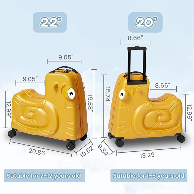 Kids Ride-on Luggage with Spinner Wheels Suitcase, Kid's Ride-On Suitcase Help - Image 3