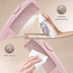 2PC Dandruff Comb Fine Tooth Scalp Detox Comb Lice Stainless Steel Scalp Detoxing Hair Brush Tool Hair Care for Women, Men & Kids (Pink)