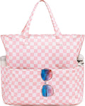 LEDAOU Large Beach Tote Bag Women Waterproof Sandproof Zipper Beach Tote Bag by LEDAOU